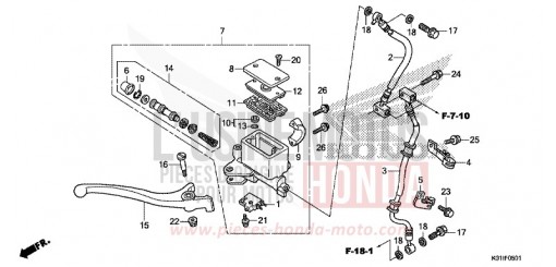 FRONT BRAKE MASTER CYLINDER (ABS) SH125ADE de 2014